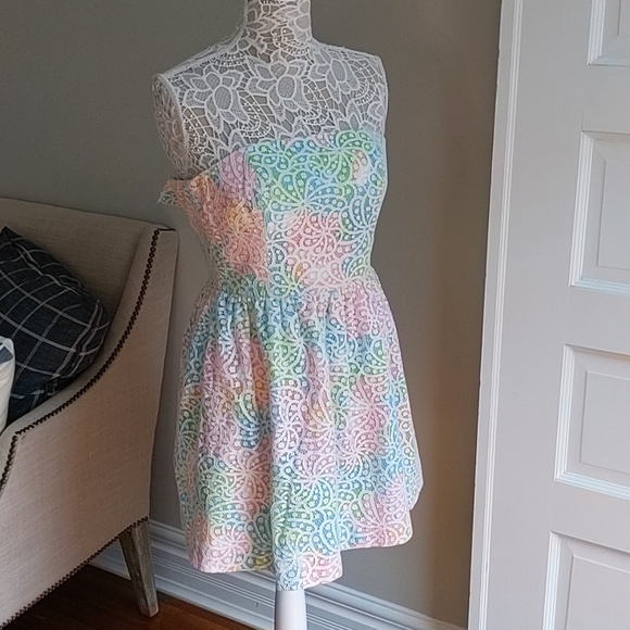 Lilly Pulitzer Colorful Lace Dress Size 2